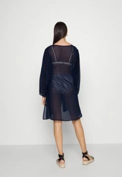 MICHAEL Michael Kors LARGE GROMMET BUTTON FRONT COVERUP - Beach Accessory - Navy -MICHAEL Michael Kors shop fba1b86624814ae6a7b0b028a90976dc